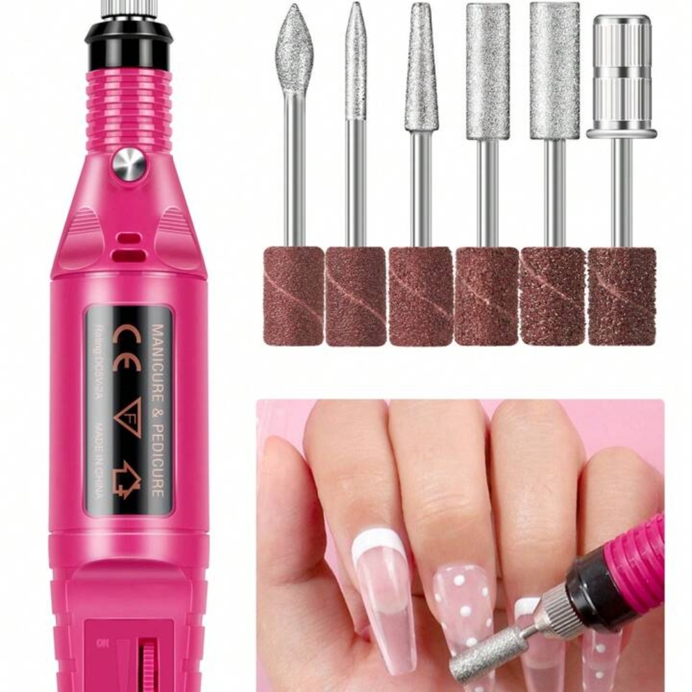 Pink Electric Nail Drill Set